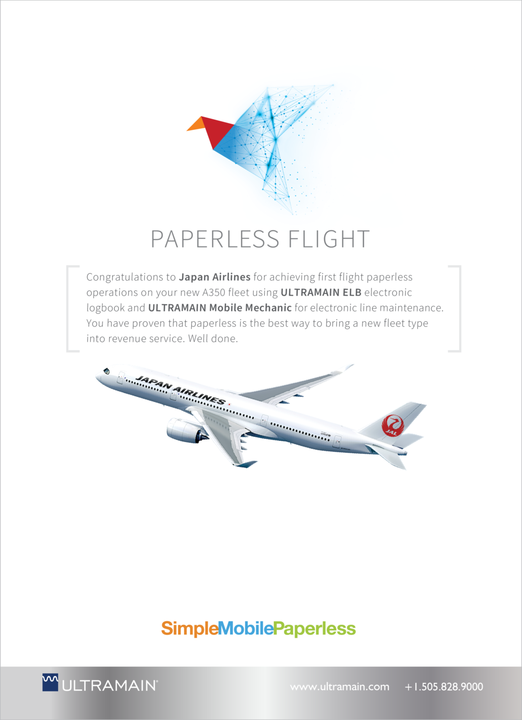 japan airlines paperless flight